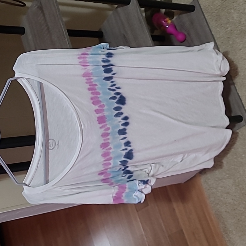 Tie-dyed plus size blouse
